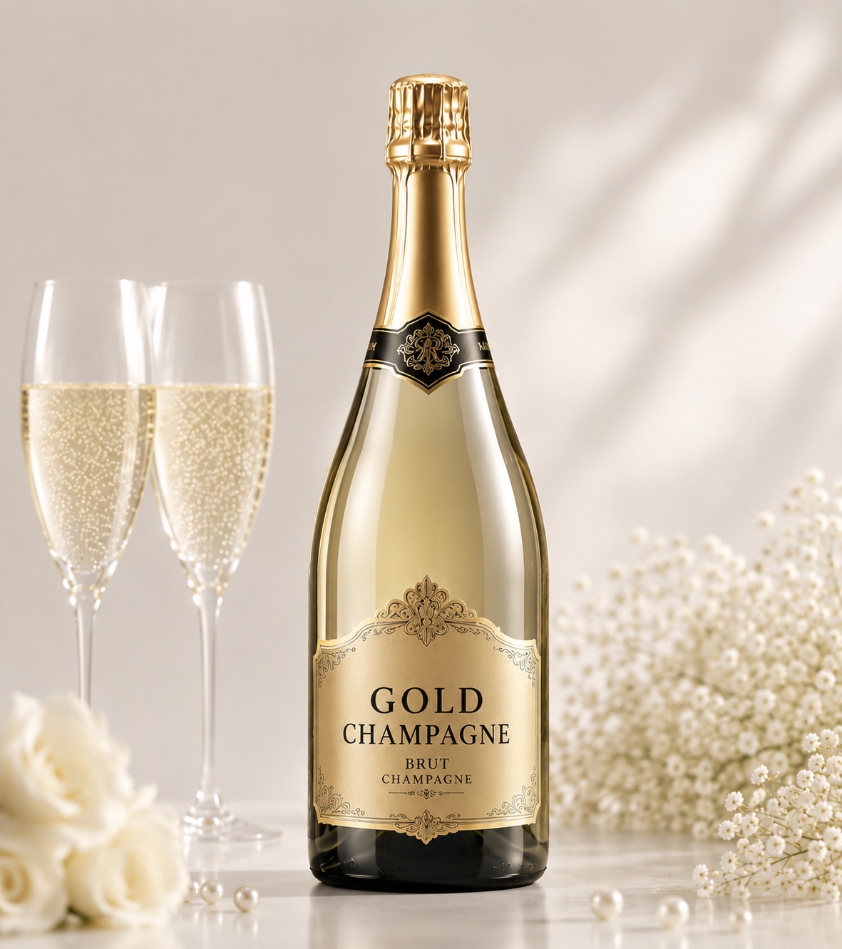 Gold Champagne bottle